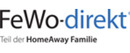 Fewo-direkt brand logo for reviews of travel and holiday experiences