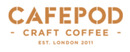 Cafepod brand logo for reviews of food and drink products