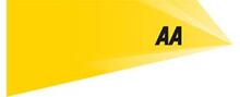 The AA brand logo for reviews of car rental and other services